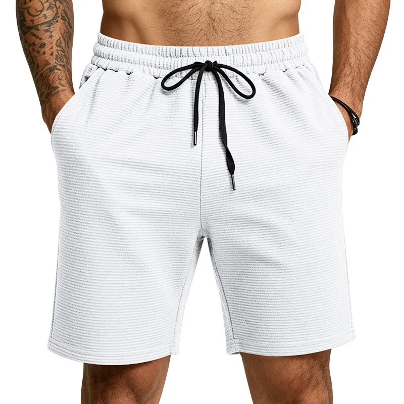 Men's Jacquard Stripe Athletic Shorts - Breathable, Stretch, Casual wholesale front view