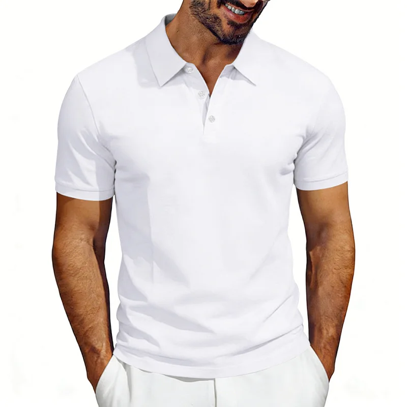 Men's Pique Polo Shirt Quick-Dry Breathable Casual Summer wholesale front view