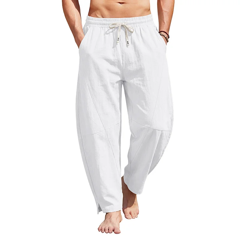 Men's Linen Blend Harem Pants - Summer Casual Loose Fit wholesale front view