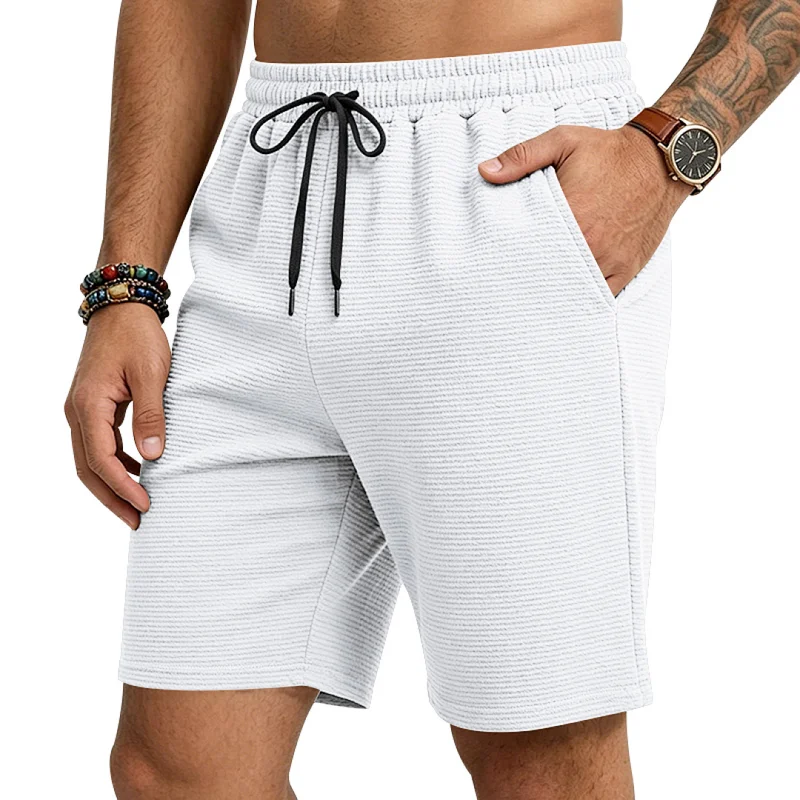 Men's Jacquard Stripe Athletic Shorts - Breathable, Stretch, Casual wholesale view 6