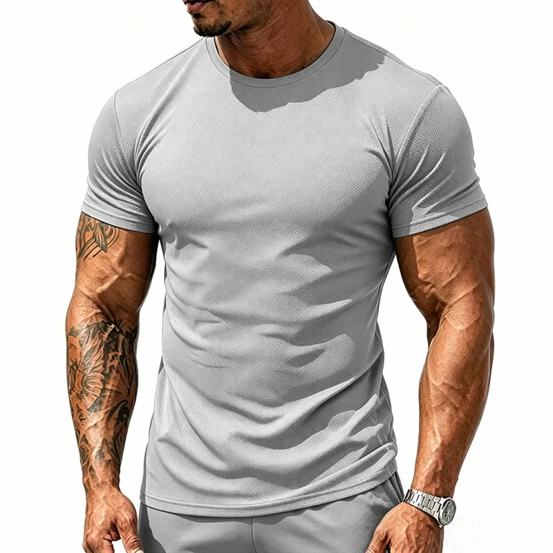 Men's Mesh T-Shirt, Quick Dry Gym Training Breathable Stretch Top wholesale view 3