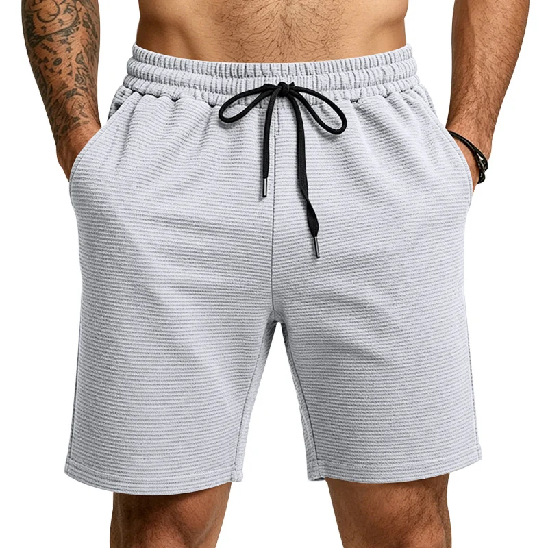 Men's Jacquard Stripe Athletic Shorts - Breathable, Stretch, Casual wholesale view 3