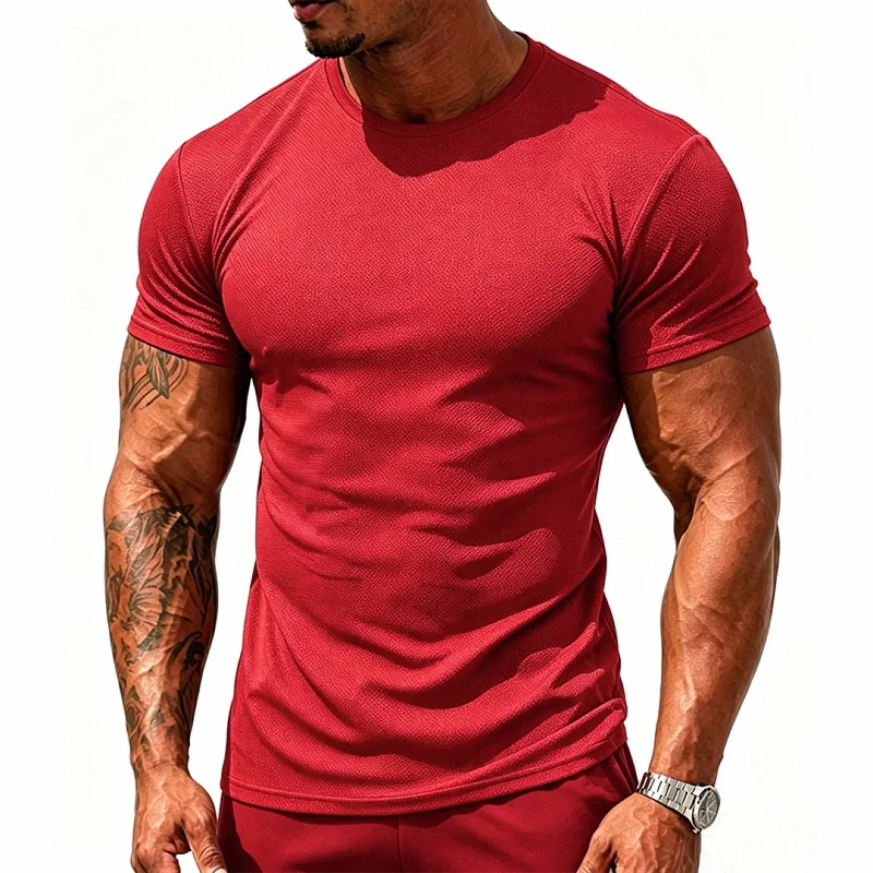 Men's Mesh T-Shirt, Quick Dry Gym Training Breathable Stretch Top wholesale view 4