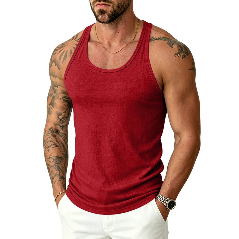 Men's Ribbed Gym Tank Top - Quick Dry, Muscle Fit wholesale view 4