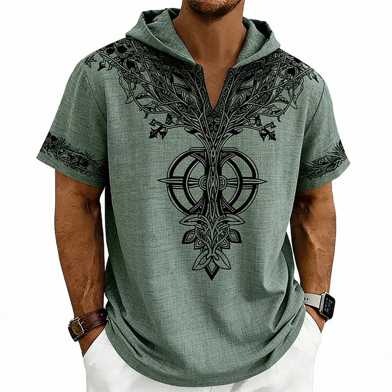 Men's Hip Hop Graphic Hoodie Tee, Loose Fit, Summer Polyester wholesale view 6