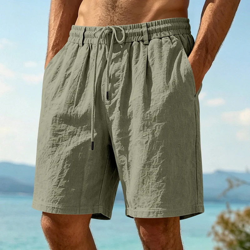 Men's Linen Blend Casual Shorts - Loose Fit, Breathable wholesale view 5