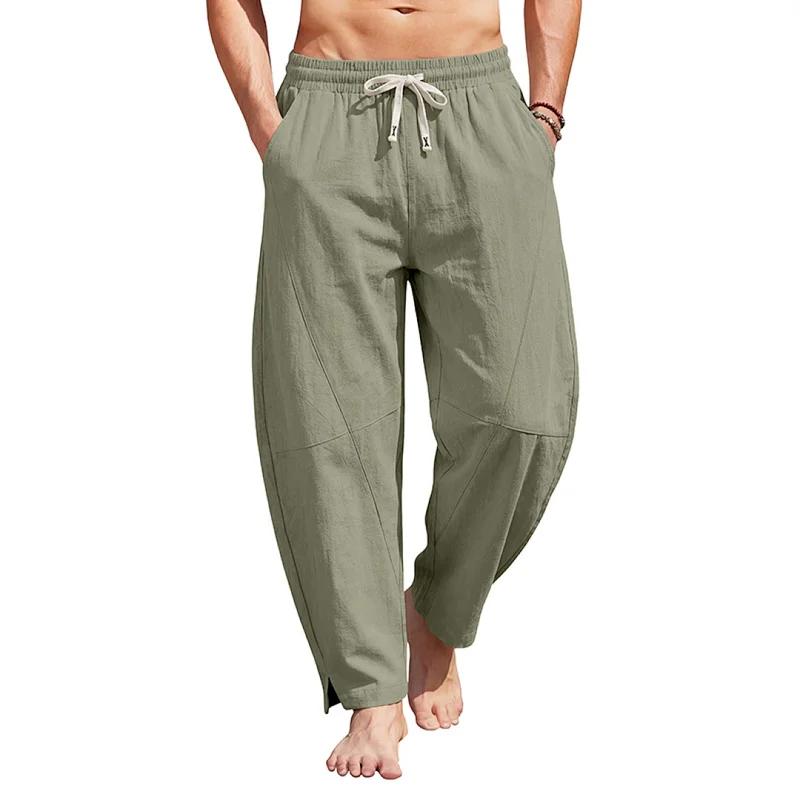Men's Linen Blend Harem Pants - Summer Casual Loose Fit wholesale view 3