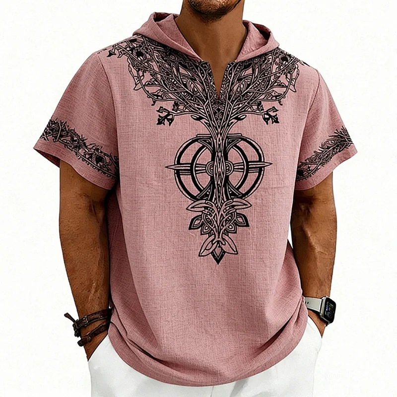 Men's Hip Hop Graphic Hoodie Tee, Loose Fit, Summer Polyester wholesale view 5