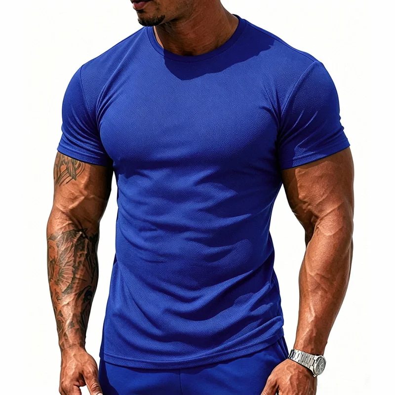 Men's Mesh T-Shirt, Quick Dry Gym Training Breathable Stretch Top wholesale view 5