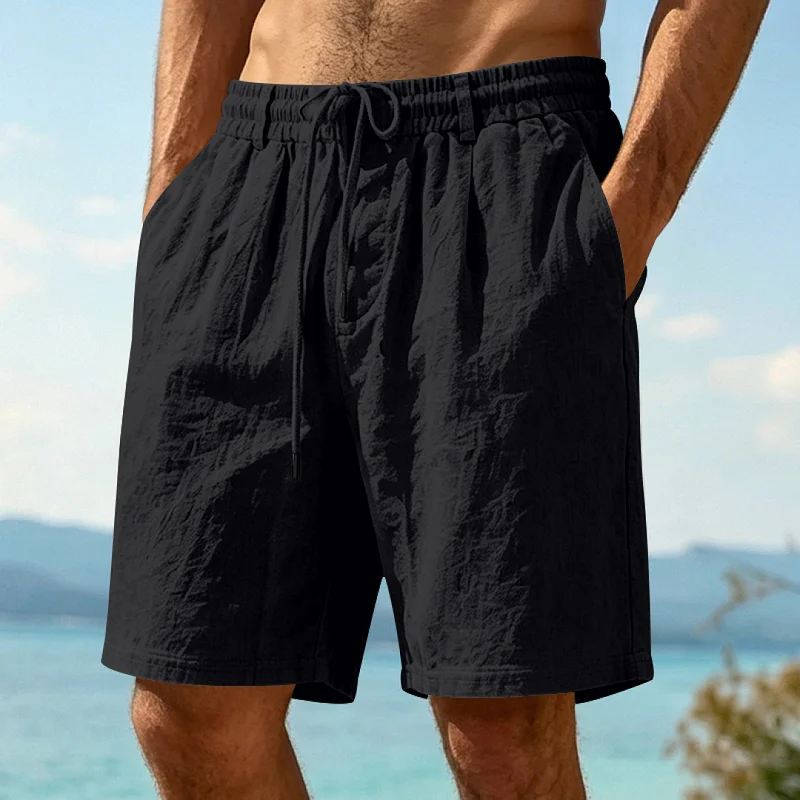 Men's Linen Blend Casual Shorts - Loose Fit, Breathable wholesale view 3