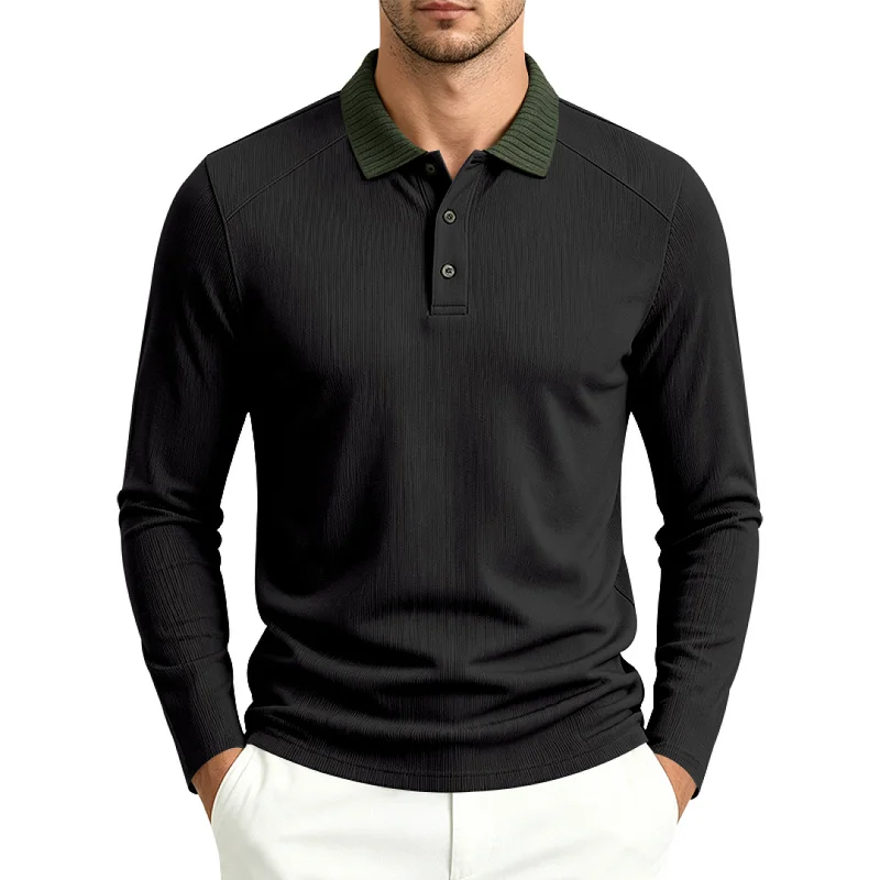 Men's American Style Polo Shirt - Breathable, Wrinkle-Free, Polyester wholesale view 4