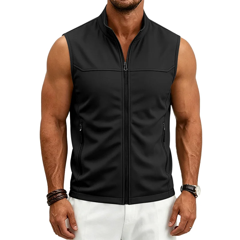 Men's Tactical Outdoor Vest - Breathable Pifu Utility Gilet wholesale front view