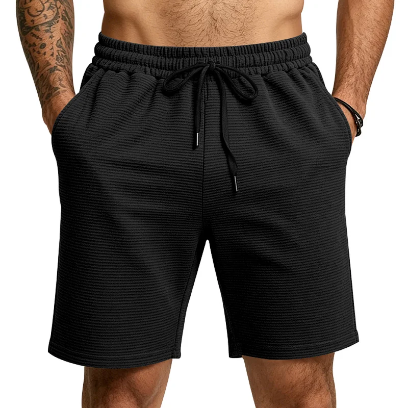 Men's Jacquard Stripe Athletic Shorts - Breathable, Stretch, Casual wholesale view 2