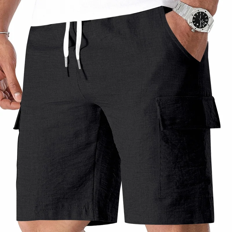 Men's Casual Linen-Look Shorts - Relaxed Fit, Quick Dry wholesale view 2