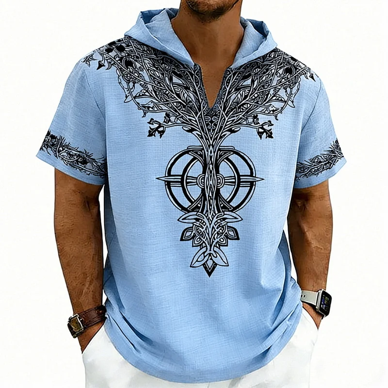 Men's Hip Hop Graphic Hoodie Tee, Loose Fit, Summer Polyester wholesale view 4