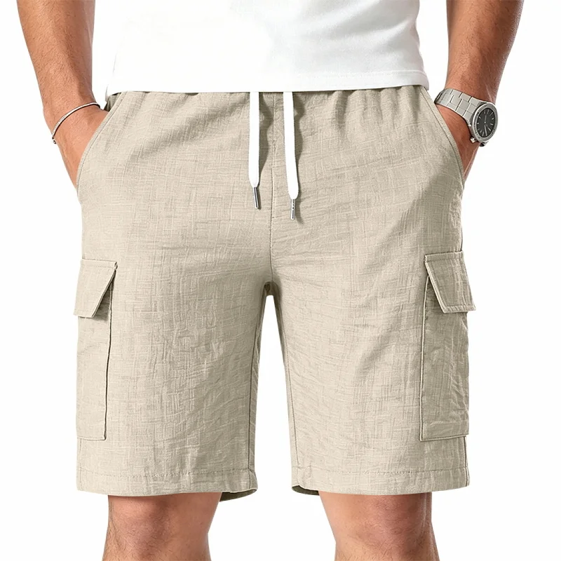 Men's Casual Linen-Look Shorts - Relaxed Fit, Quick Dry wholesale view 6