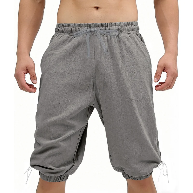 Men's Linen Hawaiian Harem Shorts - Loose Fit Drawstring Casual wholesale view 6