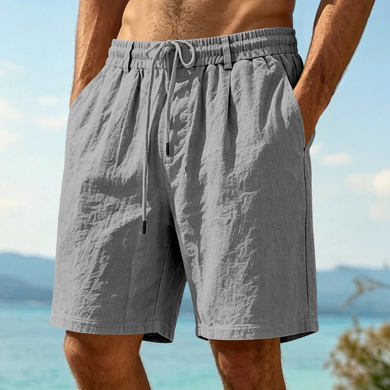 Men's Linen Blend Casual Shorts - Loose Fit, Breathable wholesale view 6