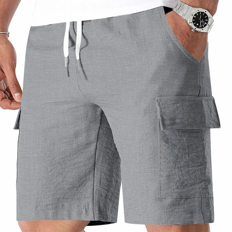 Men's Casual Linen-Look Shorts - Relaxed Fit, Quick Dry wholesale view 5