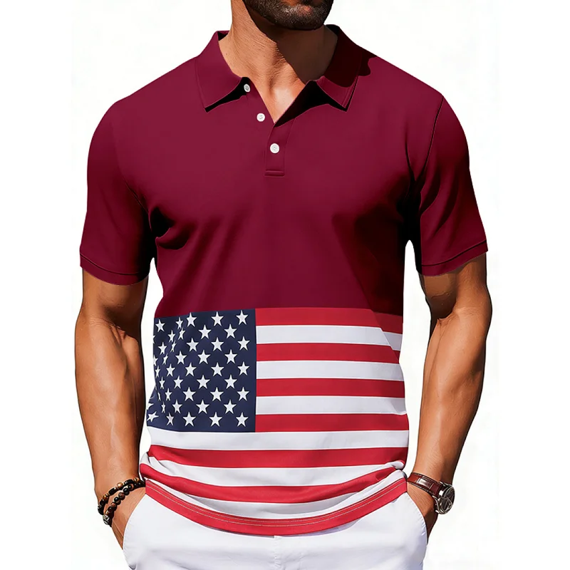 Men's Ice Silk Polo Shirt - Breathable Casual Short Sleeve wholesale front view